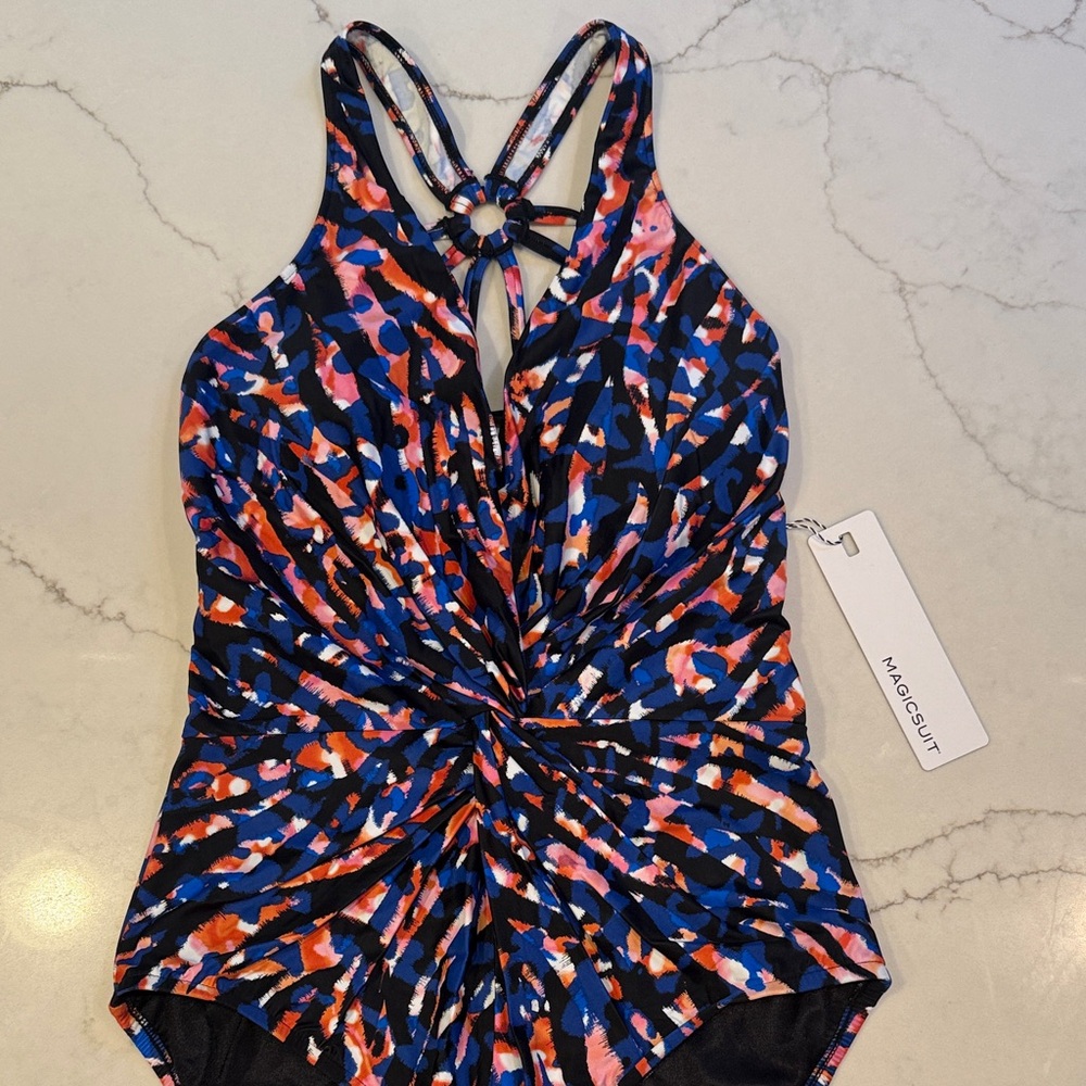 Magicsuit Multicolor Twist Back One Piece Swimsuit